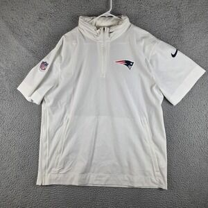 Nike New England Patriots Coaches Sideline Hooded Jacket Mens XL White NFL